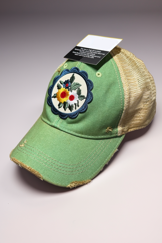 Mint Flower Hat